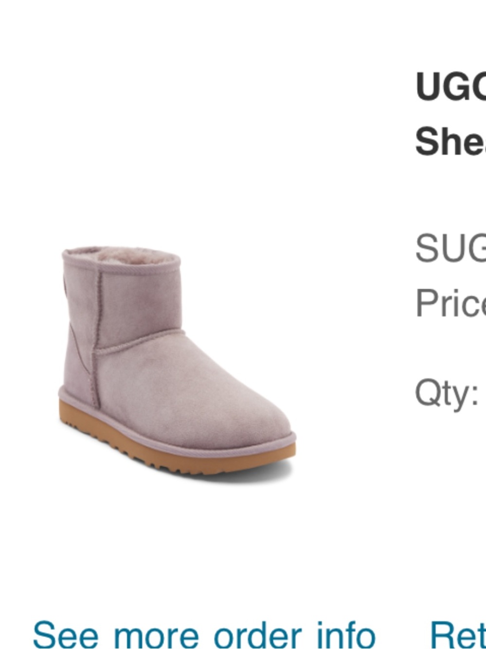 UGG Short Shearling Boots in sugarplum